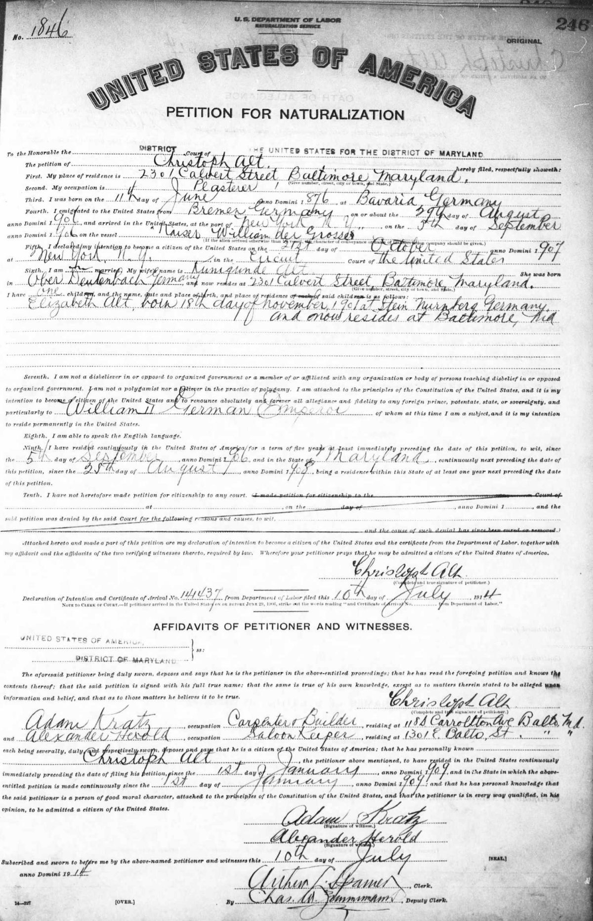 American Naturalization Records – DCZCWE